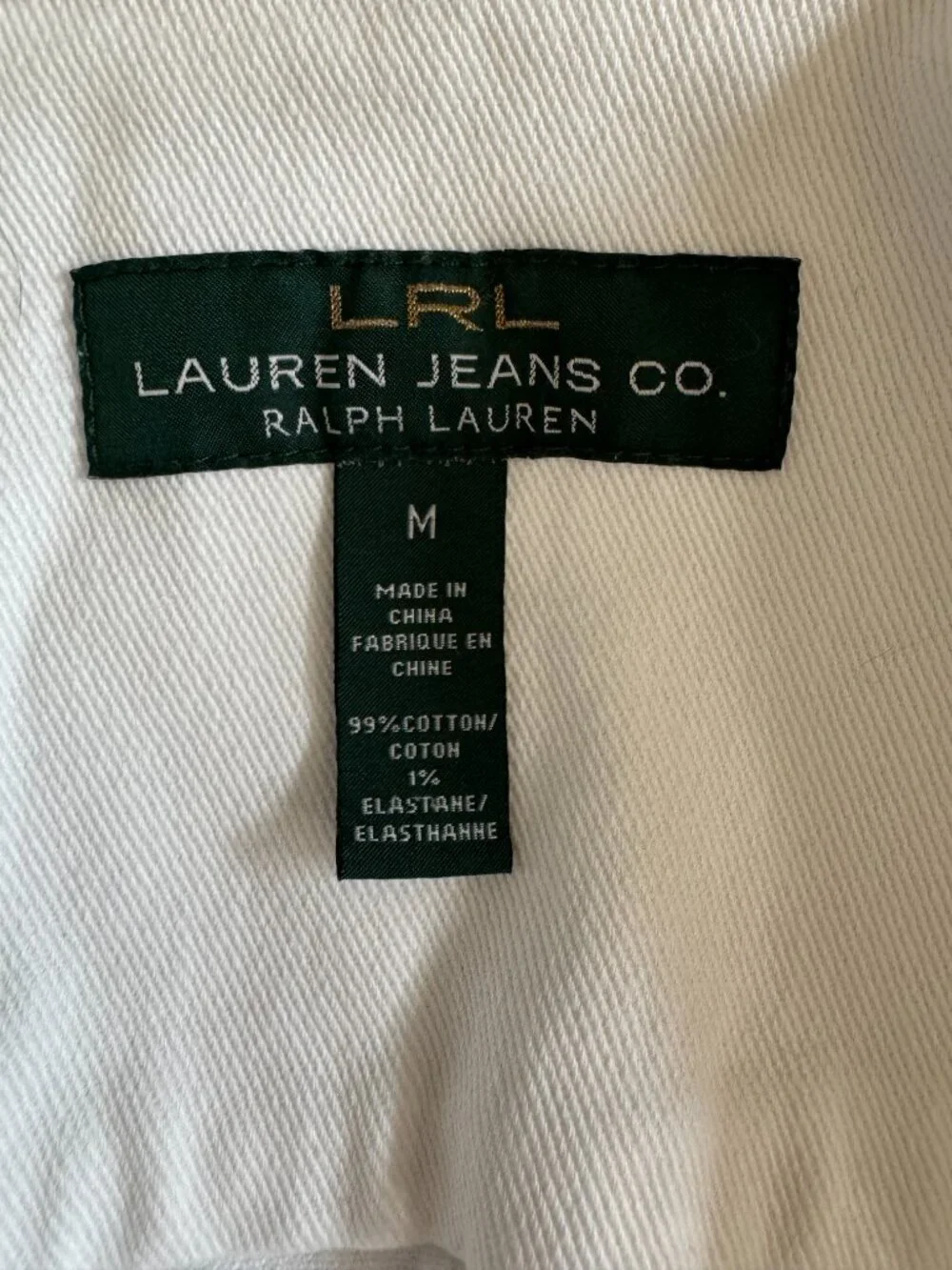 White Denim Jacket LRL Lauren Jeans Co Ralph Lauren Sz M - Picture 3 of 9